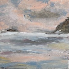 Polzeath Pink Winter Sky