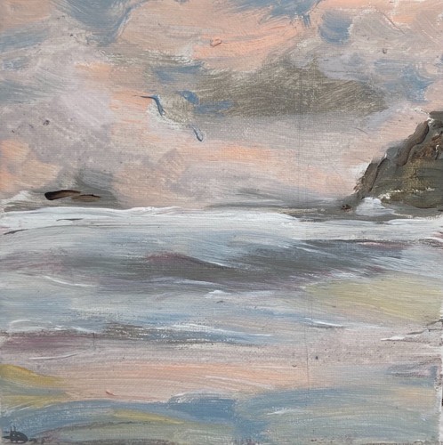 Polzeath pink winter sky - pink,