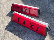 2 Original Vintage Taxi Signs