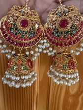 Traditional indian jewlerry_indian earrings_wedding earrings set_earrings jhumke