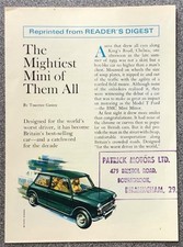 MINI CAR PUBLICITY LEAFLET Readers Digest Reprint Summer 1959 -1969