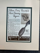 Original Vintage Matted Hair Dressing advert Mason Pearson of London Brush 1952