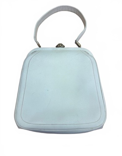 Vintage white leather handbag - leather,