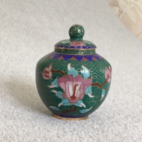 Vintage green cloisonné - vintage,