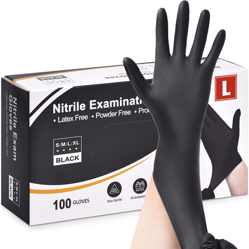 Black nitrile disposable - black,
