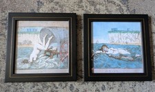 2 pictures: Venus Bathing (Margate) a fashionable dip. Framed Prints Bundle 25cm
