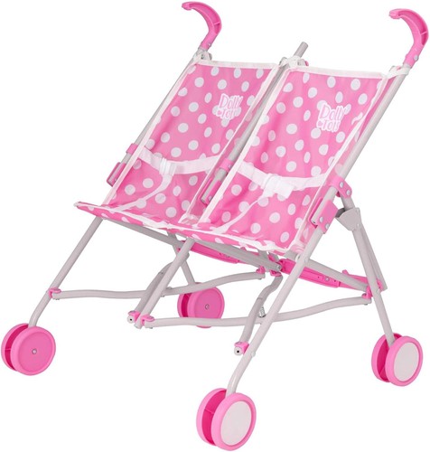 Twin stroller pink polka dot - |,