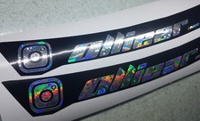 HELMET VISOR HOLOGRAPHIC  STICKER STRIPS DECAL SPONSOR RACING CUSTOM  300MM X2 