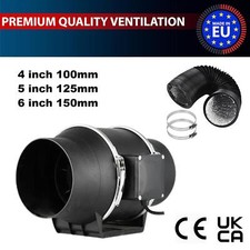 4 Inch Inline Extractor Fan Universal Silent Fan Filter Duct Kit for Grow Tent