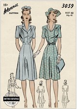 1940s Tea Dress Sewing Pattern