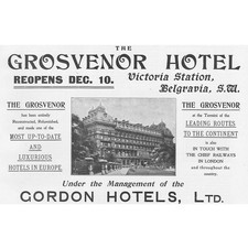 GROSVENOR HOTEL London Edwardian Advertisement 1900