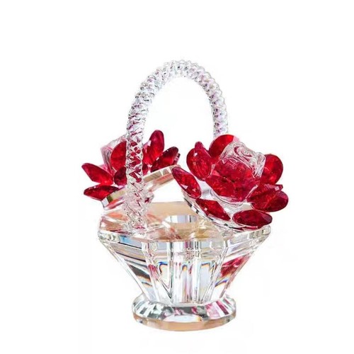 Flower basket crystal ornament - basket,