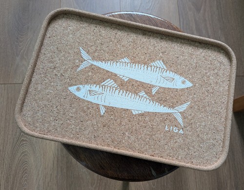 Cork drinks tray with mackerel - drinks,