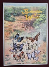 Zambia 2000 / Butterflies of the Warld / 6v ms