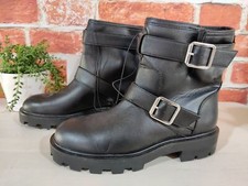 NEW WOMENS H&M UK 5 BLACK FAUX