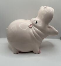 Fitz & Floyd (Japan) Large Pink Ceramic Hippo Money Box Statue Figure H16xL18cm