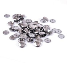 100 Bulk Hemline Non Sew Self Cover Metal Top Buttons Fabric Garments 19 mm