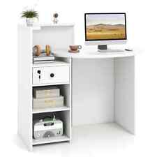 120x70x100 CM Computer Workstation Front Counter Desk w/ Lockable Drawer-White