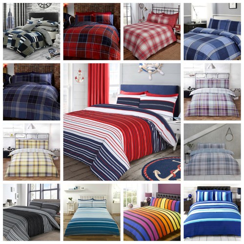 Duvet cover set stripe tartan - duvet,