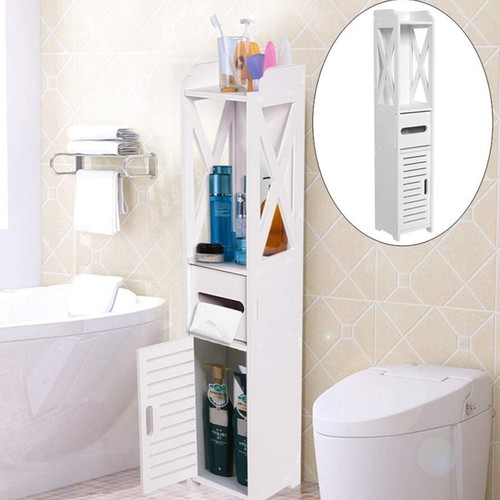 White bathroom cabinet storage - bathroom,
