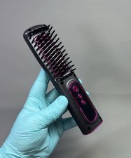 Cordless Hair Straightener Hot Brush Comb Negative Ion 3D Wide Teeth Tangle Free