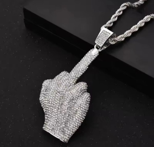 Middle finger pendant necklace - pendant,
