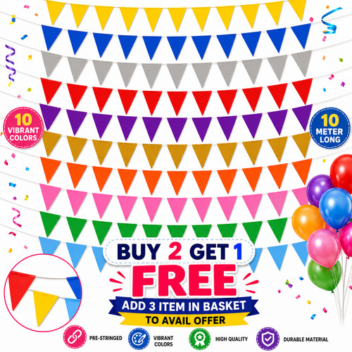 10m flags multi colour - 10m, flag