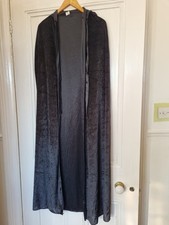 Amscan Black Crushed Velvet Style Velour Unisex Long Halloween Cloak In One Size