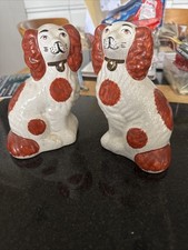 Pair Of Staffordshire Dog Figurines 7inch Tall  .lovely Colours