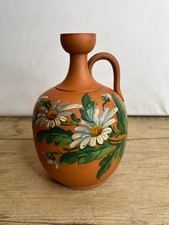 Vintage Torquay Terracotta Company Flask / Bottle with Green and White Floral
