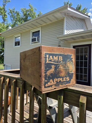 Lamb apples wooden advertising - lamb,
