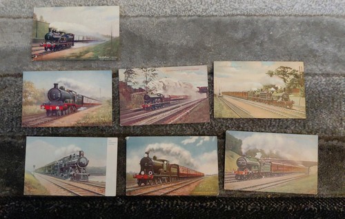 Vintage postcards trains - vintage,