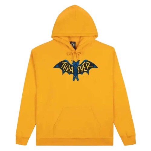 Thrasher hoodie bat gold mens - bat,