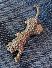 Vintage Costume Jewellery Leopard Brooch - Possibly Sphinx