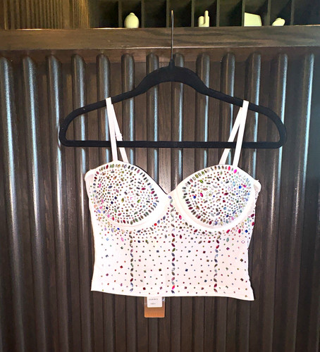 White satin rhinestone - lc,