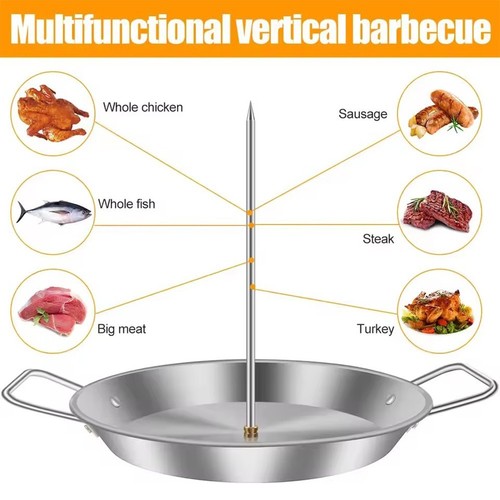 Bbq vertical meat skewer steel - vertical,
