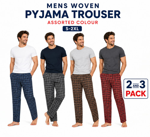 Pack mens pyjama trousers pj - 2,