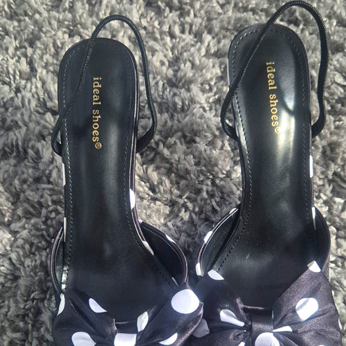 Ideal shoes black white - shoes, polka