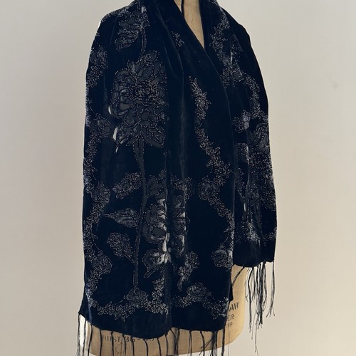 Vintage velvet shawl scarf - vintage,