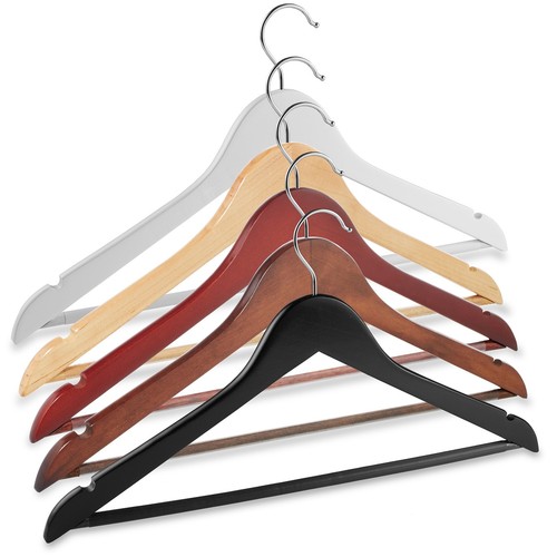 Natural wooden suit hangers - natural,