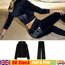Womens Ladies Long Sleeve Jogging Loungewear Velour Velvet Hoodies Tracksuit Set