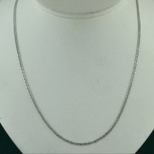 14K White Gold Double Curb