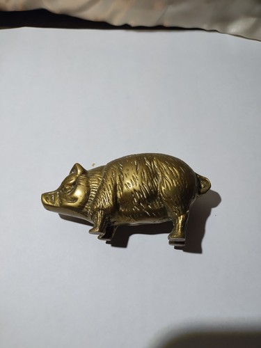 Brass pig figurine - brass,