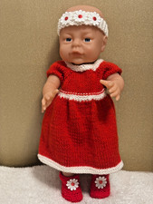 Peterkin (Preloved) 15" Girl Doll, Red Outfit with Daisies & Adoption Cert