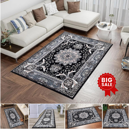 Black luxury traditional - traditional, rug