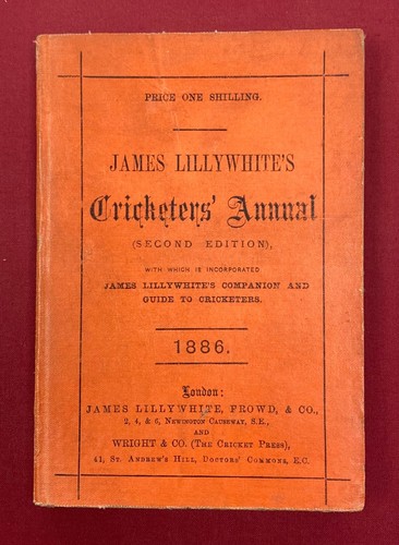 1886 james lillywhite - 1886, lillywhite’s