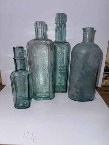 Antique glass bottle job lot - bottle,
