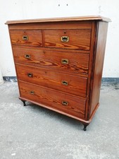 LARGE ANTIQUE VICTORIAN CIRCA 1890 FARM HOUSE PITCH PINE CHEST OF DRAWERS