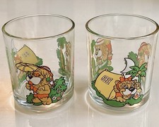 Two Vintage 1993 Nutella Ferrero Leo Lion Tumbler Glasses Collectible