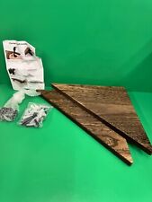 Dark Oak Wooden Corner Shelves Floating Pine Wall Display Shelf Hand-Stained